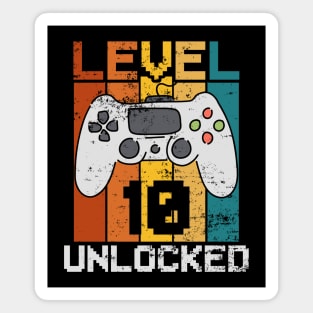 Level 10 Unlocked, Retro 10th Birthday Gamer Magnet